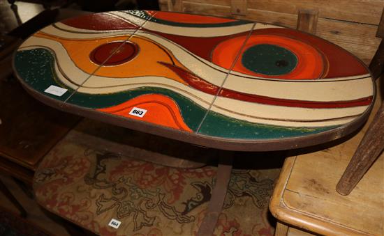 1960s coffee table, colourful top